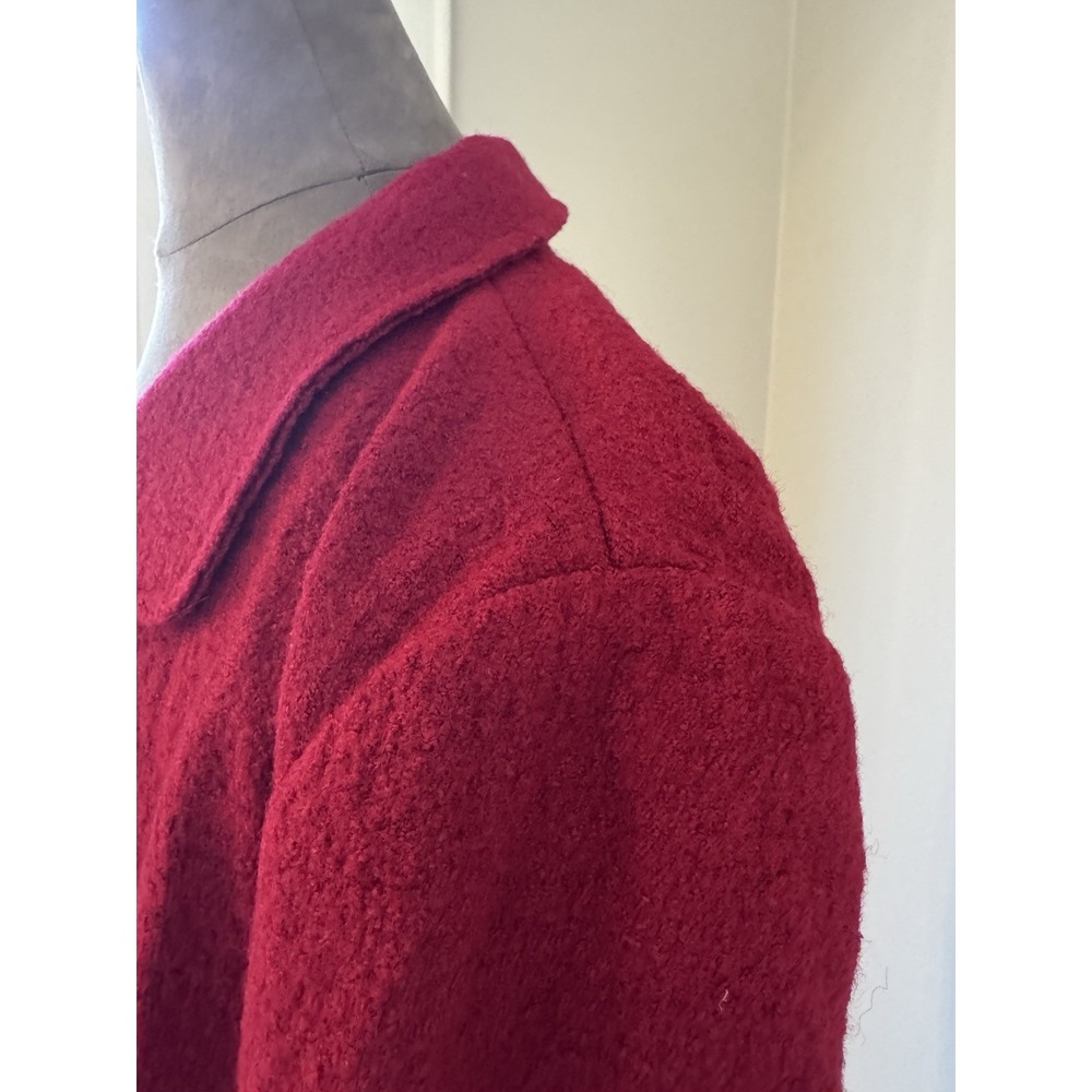 J Jill Raspberry Jacket Blazer Boiled Wool Blend Pockets Snap Front XL Fall - Picture 14 of 16